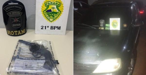 PM prende homem com arma de fogo e veículo furtado durante festa
