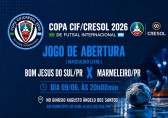 Bom Jesus do Sul e Marmeleiro fazem o jogo de abertura da Copa CIF/Cresol 2026