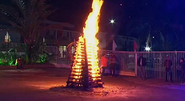 Fogueira de São João é confundida com incêndio em escola