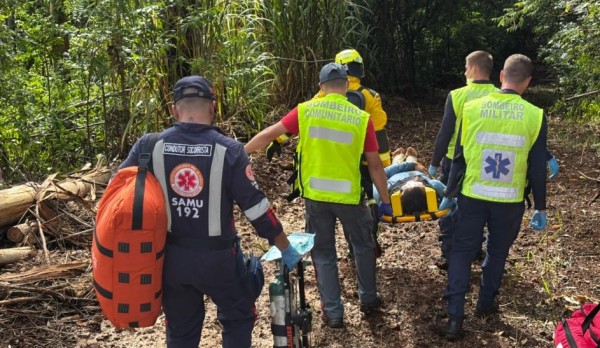 Trabalhador fica ferido após árvore cair durante corte no interior do município