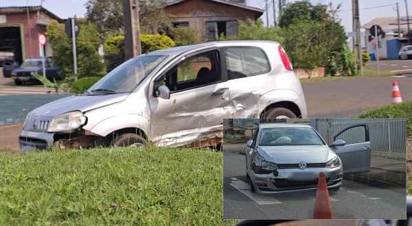 Acidente entre veículos deixa trânsito em meia pista