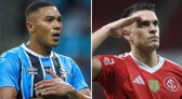 Carlos Vinícius x Borré: em alta, centroavantes de Grêmio Foot-Ball Porto Alegrense e Sport Club Internacional travam duelo à parte no Gre-Nal