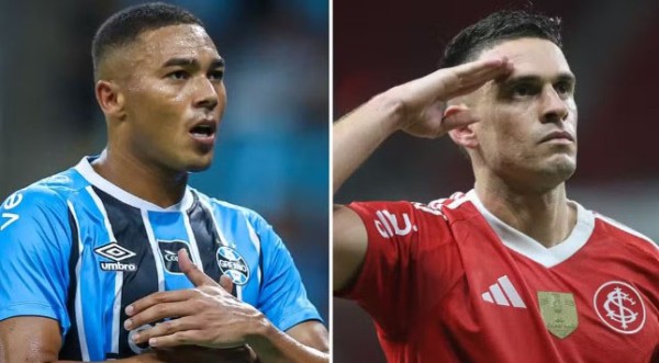 Carlos Vinícius x Borré: em alta, centroavantes de Grêmio Foot-Ball Porto Alegrense e Sport Club Internacional travam duelo à parte no Gre-Nal