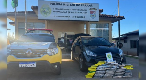 Polícia Militar apreende 35,6 kg de maconha