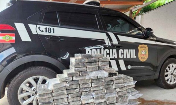Carga de cocaína que pode chegar a R$ 40 milhões é apreendida em SC
