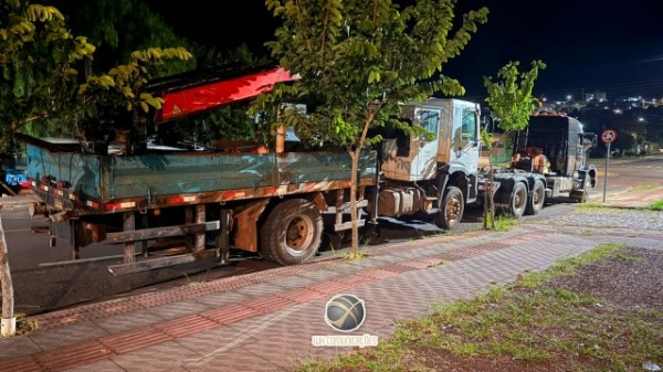 PM recupera caminhões furtados no RS em São Miguel do Oeste e Anchieta