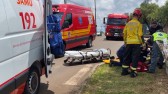 Colisão entre carro e motocicleta deixa motociclista ferido no bairro Copasa