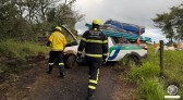 Saída de pista seguida de tombamento na BR-282 não deixa feridos