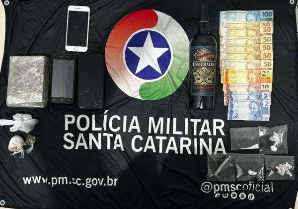 PM prende três pessoas por tráfico de drogas em São Miguel do Oeste