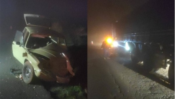 Homem fica ferido em colisão frontal entre Brasília e Carreta na SC-283