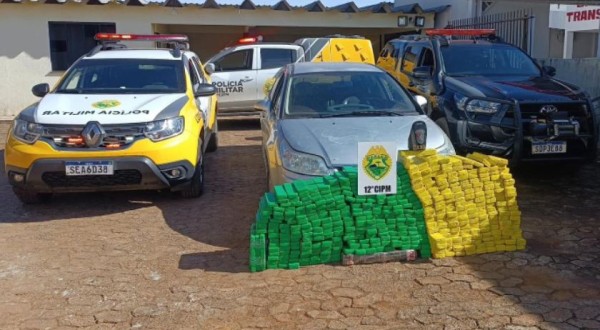 Polícia Militar apreende quase 500 kg de maconha em Mangueirinha