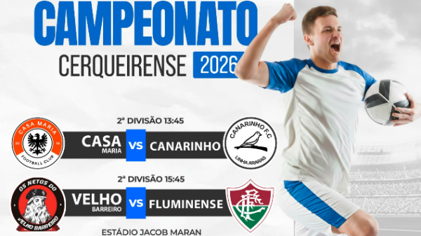 Cerqueirense 2026 movimenta o fim de semana com rodada cheia em várias categorias