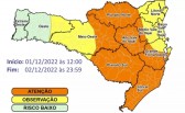 SC tem 26 cidades com alerta roxo de perigo por chuvas e nova chegada de temporais; veja mapas