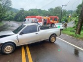 Colisão entre dois veículos deixa dois feridos na SC-163, em Itapiranga