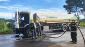 Incêndio em caminhão é controlado na SC-283 em Palmitos