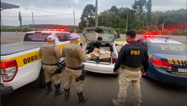 PRF e PMRv apreendem cigarros eletrônicos contrabandeados em SC