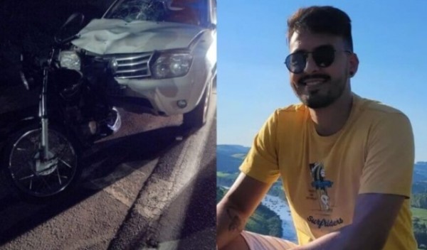 Carro bate atrás de moto e mata motociclista na BR-282, no Oeste de SC
