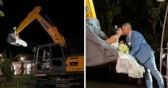 Noiva entra no casamento dentro de concha de escavadeira e encanta web: “Maravilhosa”