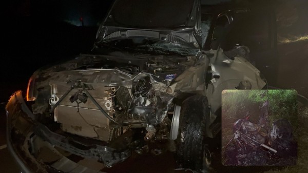 Motociclista morre em colisão frontal com caminhonete na PR-475