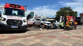 Motociclista fica ferido em colisão com picape da Secretaria de Educação