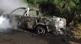 Veículo é destruído por incêndio às margens da PR-180