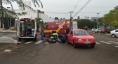 Colisão envolvendo carro e moto é registrada próximo ao antigo Theodureto
