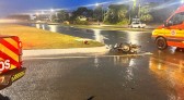 Colisão entre carro e moto deixa homem ferido em Ponte Serrada