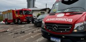 Mulher é atendida pelos Bombeiros após acidente no centro