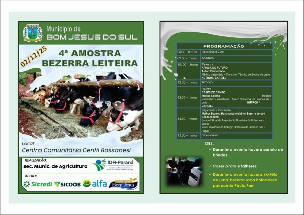 4ª amostra bezerra leiteira acontece hoje no Centro Comunitário Gentil Bassanesi