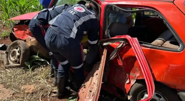 Homem fica ferido após acidente na PR-281 entre Santa Izabel do Oeste e Salto do Lontra
