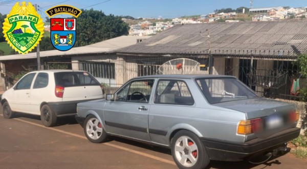 Dois veículos furtados são recuperados pela Polícia Militar