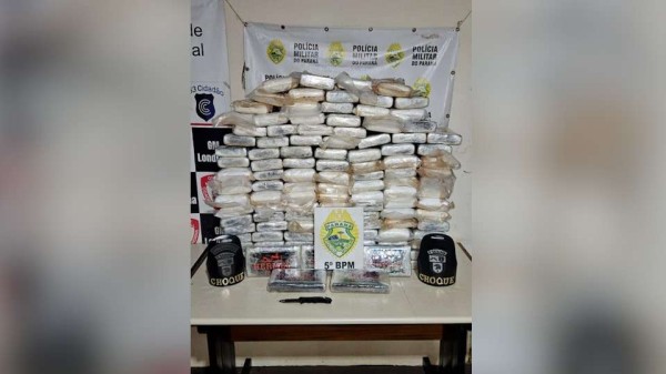 Cerca de R$ 8 milhões em cocaína são apreendidos no Paraná