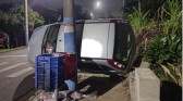 Carro capota em Guaraciaba e três mulheres ficam presas no seu interior