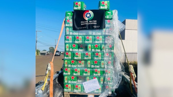 Polícia Militar apreende 210 caixas de cerveja avaliadas em R$ 21 mil na fronteira