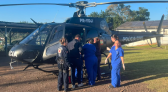 Jovem é transferido de helicóptero após grave acidente de moto no Oeste Catarinense