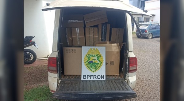 BPFRON prende homem e apreende veículo carregado com cigarros contrabandeados