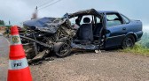 Acidente entre carro e caminhão bitrem deixa 4 feridos na BR-163 em São Miguel do Oeste