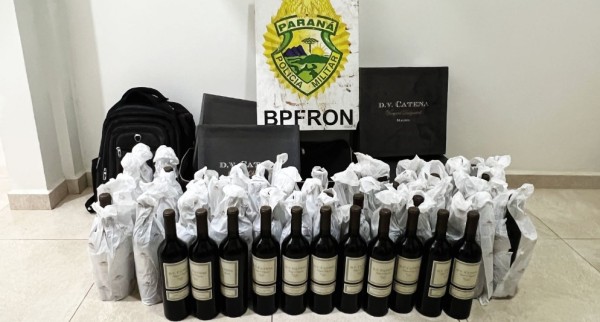 BPFRON apreende 80 garrafas de vinhos descaminhadas da Argentina