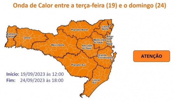 Defesa Civil emite alerta de onda de calor em Santa Catarina
