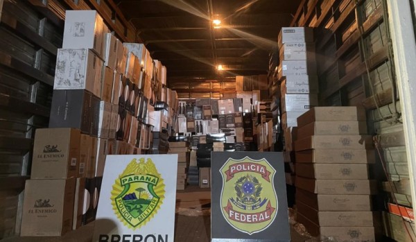 Ação conjunta apreende carga milionária de vinhos argentinos contrabandeados