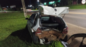 Colisão traseira na SC-163 deixa mulher ferida