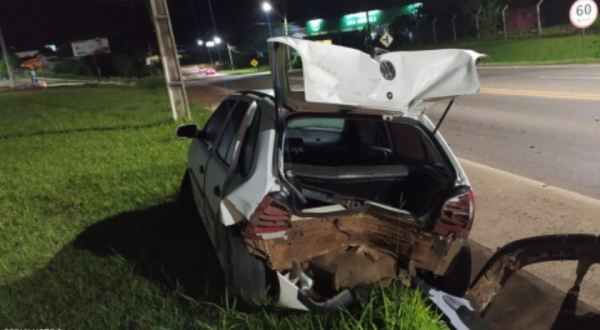 Colisão traseira na SC-163 deixa mulher ferida