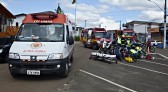 Forças de segurança simulam socorro para vítimas de acidente de trânsito com motocicleta na Av. Sete de Setembro