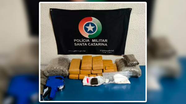 Perseguição termina em queda e apreensão de quase 9 kg de drogas