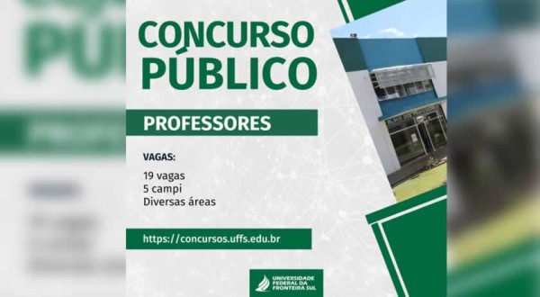Inscrições abertas para concurso público para professor na UFFS