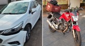 Colisão entre carro e moto deixa motociclista ferido na PR 180