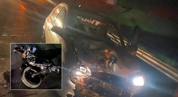 Motociclistas sofrem ferimentos graves após colisão frontal com carro