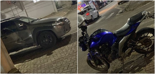 Acidente envolvendo carro e motocicleta deixa três pessoas feridas