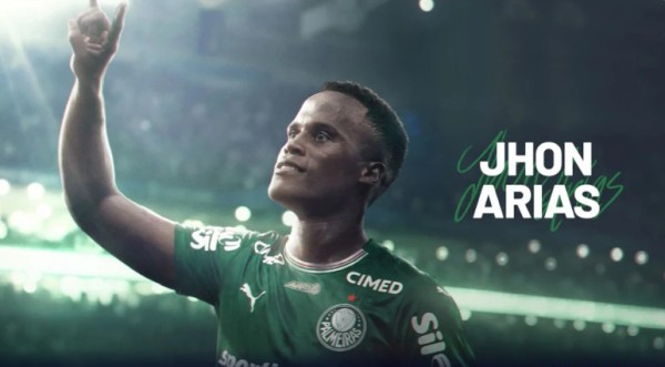 Palmeiras fecha com Jhon Arias e anuncia colombiano como reforço até 2029
