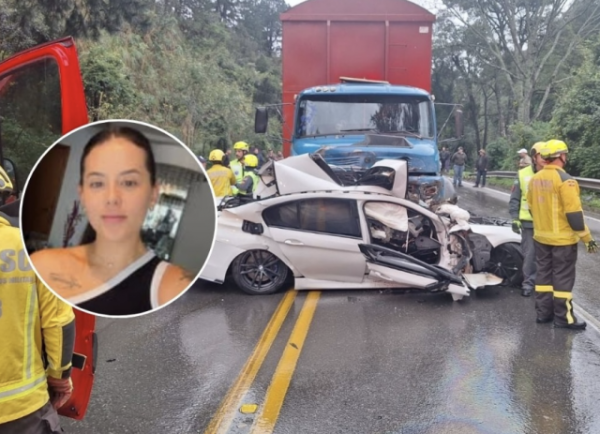 Jovem de 26 anos morre em colisão entre BMW e caminhão na SC-418